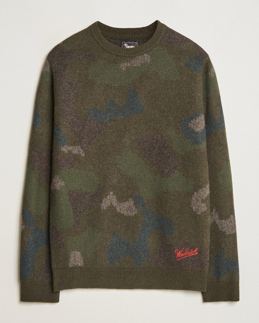 Homme | Pulls Et Tricots | Woolrich | Lambswool Crewneck by Todd Snyder Green Camo