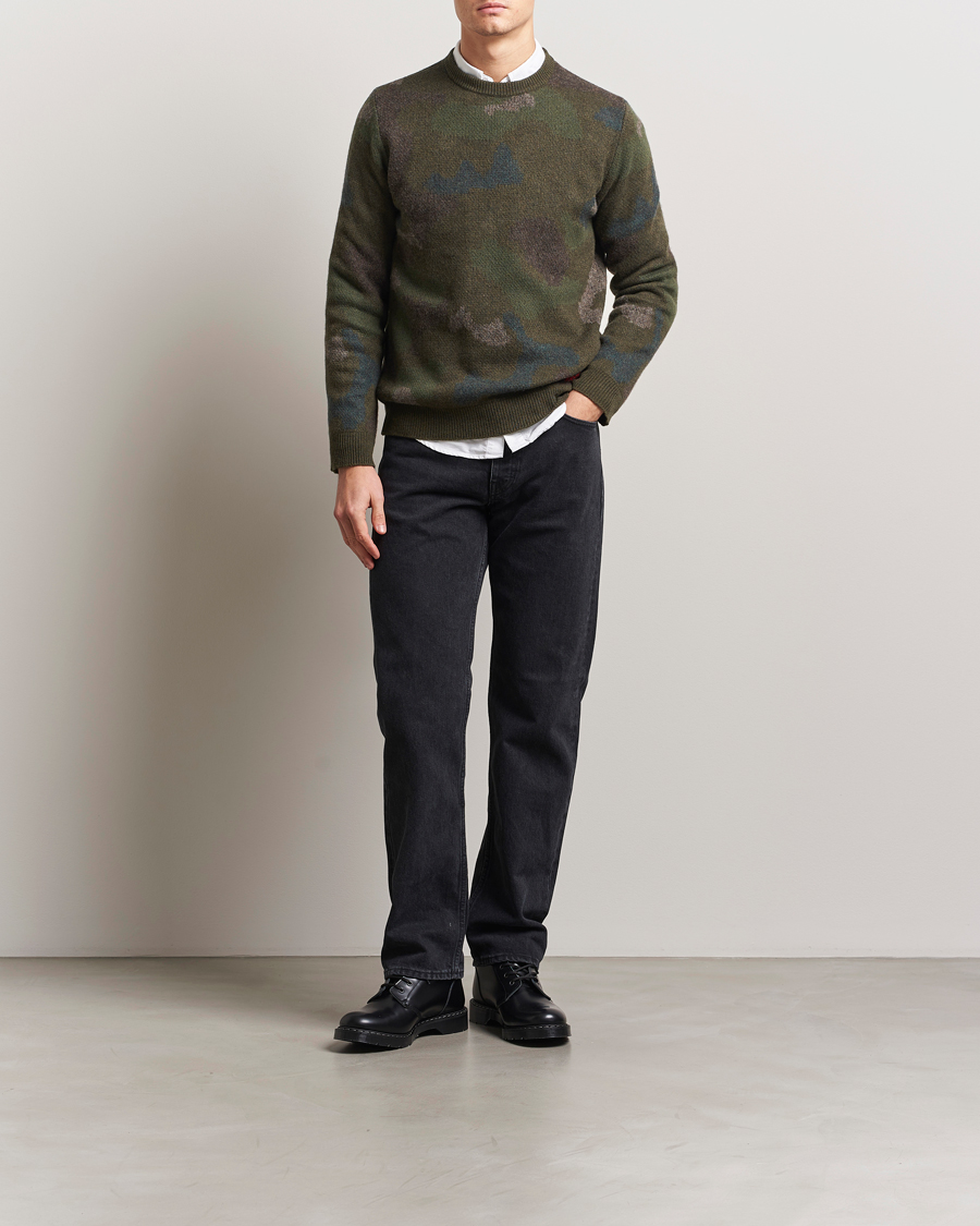 Homme | Pulls Et Tricots | Woolrich | Lambswool Crewneck by Todd Snyder Green Camo