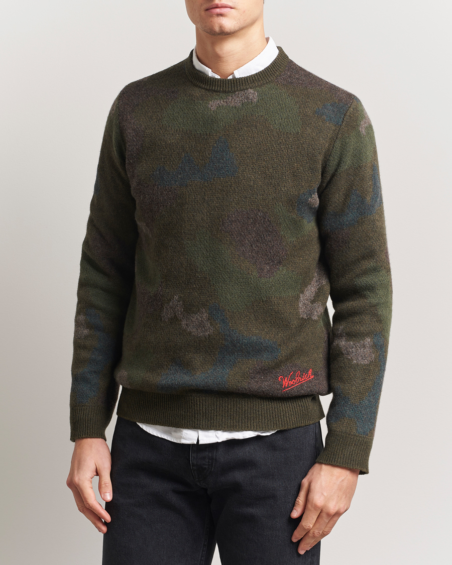 Homme | Pulls Et Tricots | Woolrich | Lambswool Crewneck by Todd Snyder Green Camo