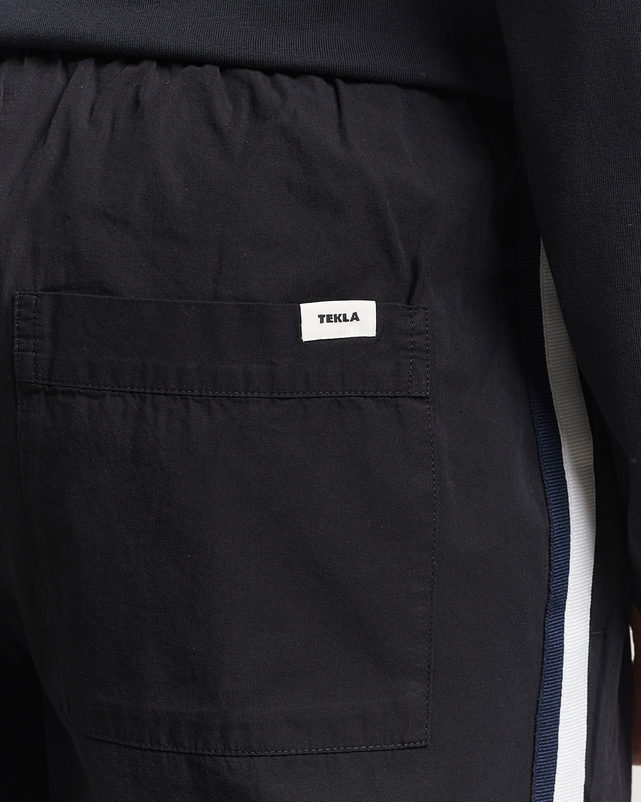 Homme | Peignoirs Et Pyjamas | Tekla | Grosgrain Stripes Pyjama Pants All Black
