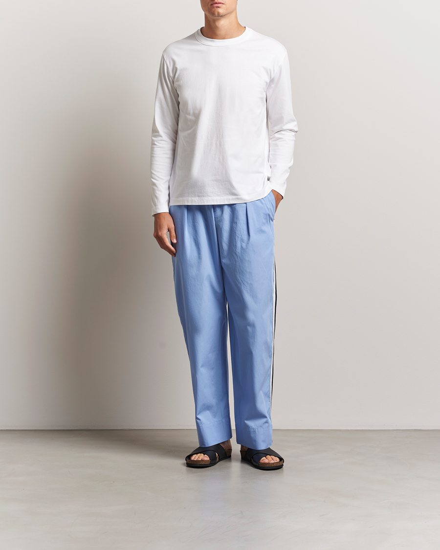 Homme | Peignoirs Et Pyjamas | Tekla | Grosgrain Stripes Pyjama Pants Cornflower Blue