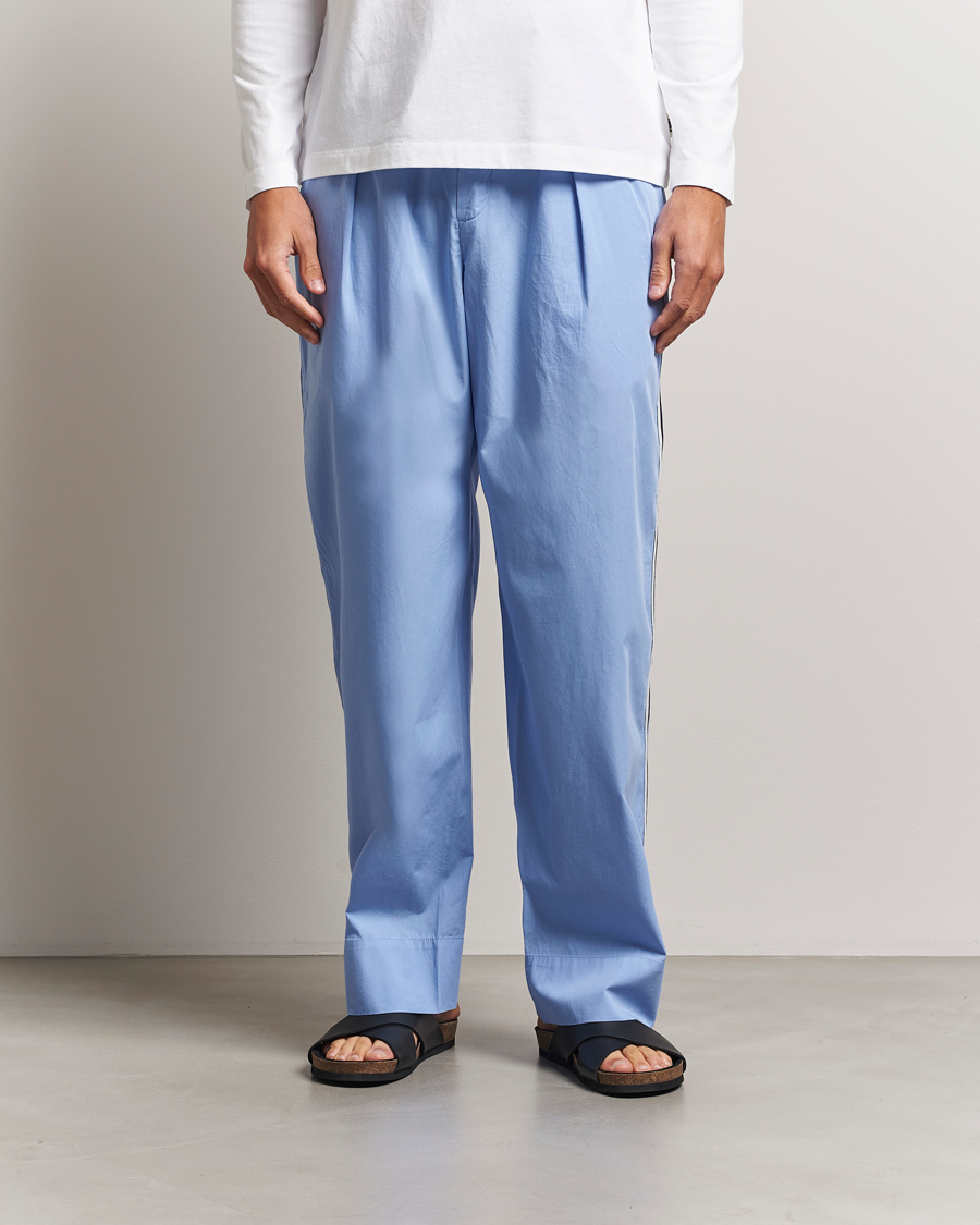 Homme | Peignoirs Et Pyjamas | Tekla | Grosgrain Stripes Pyjama Pants Cornflower Blue