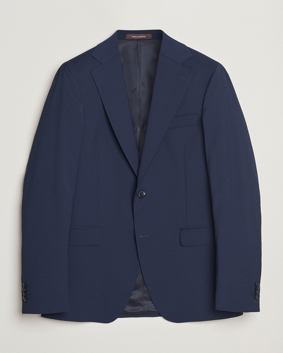 Homme | Blazers | Oscar Jacobson | Ego Wool Blend Blazer Navy
