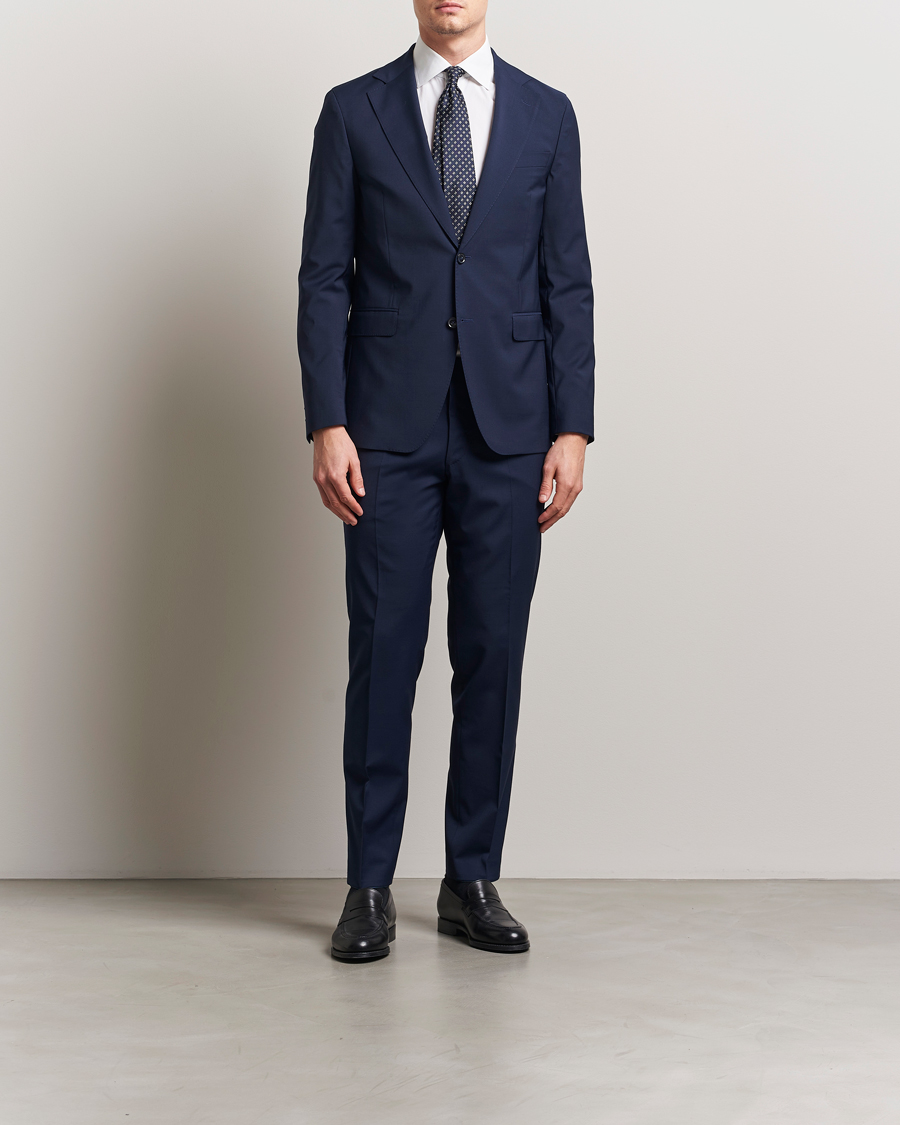 Homme | Blazers | Oscar Jacobson | Ego Wool Blend Blazer Navy