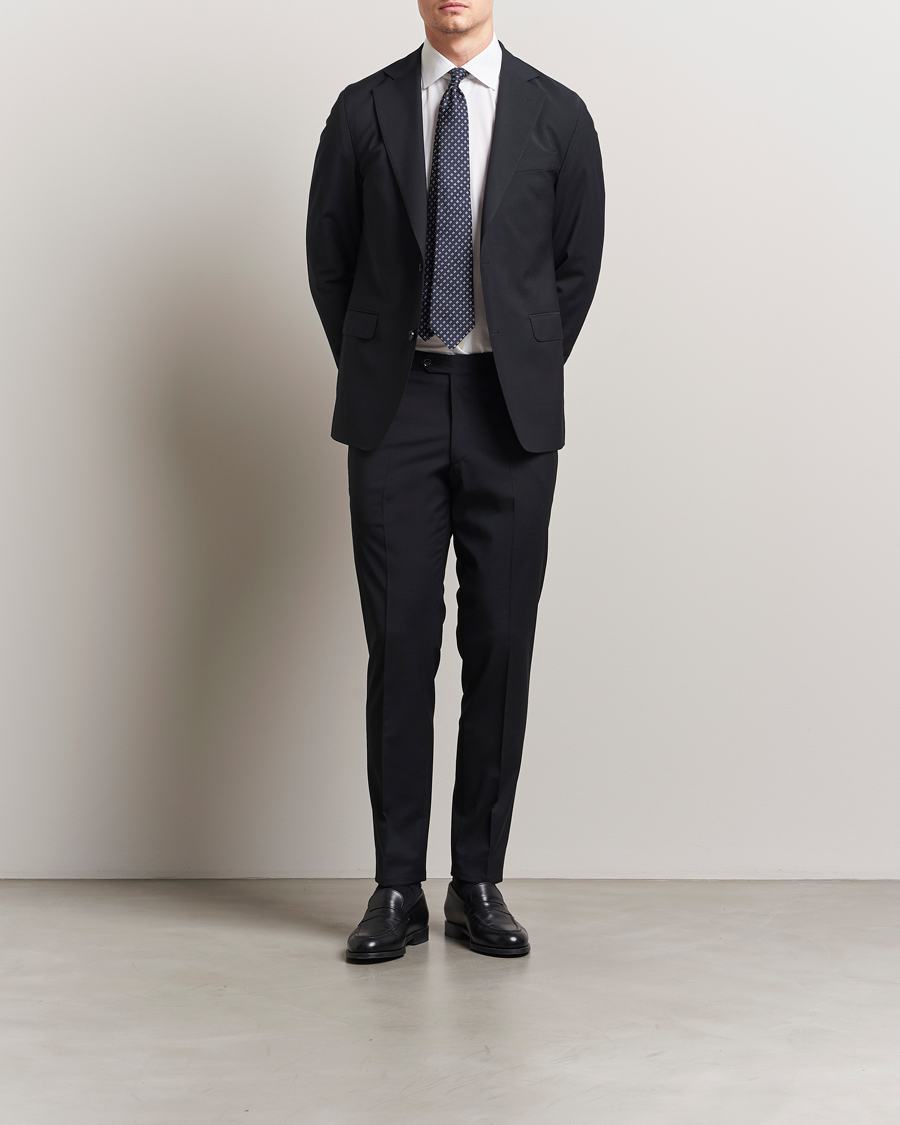 Homme | Pantalons | Oscar Jacobson | Denz Wool Blend Trousers Black