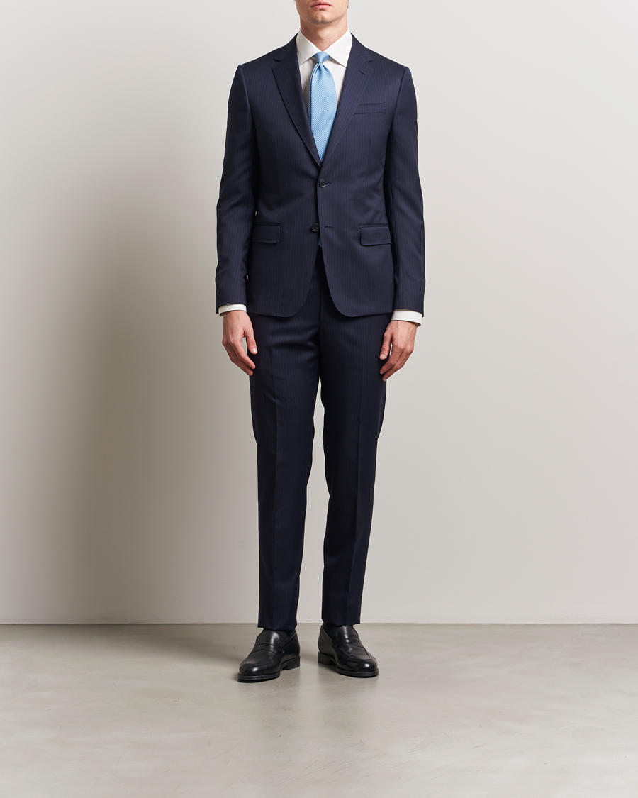 Homme | Costumes | Zegna | Tailored Wool Suit Navy Stripe