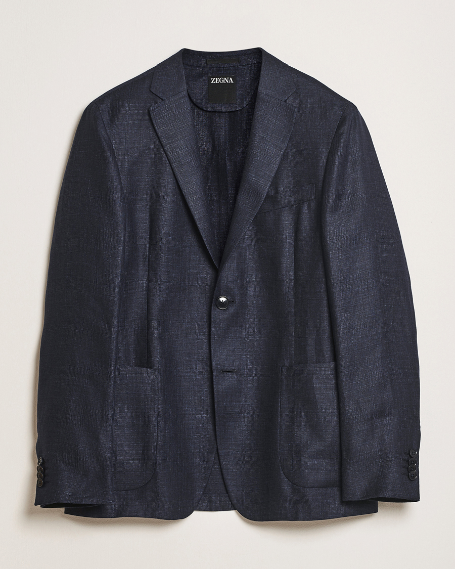 Homme | Blazers | Zegna | Unconstructed Wool/Linen Blazer Navy