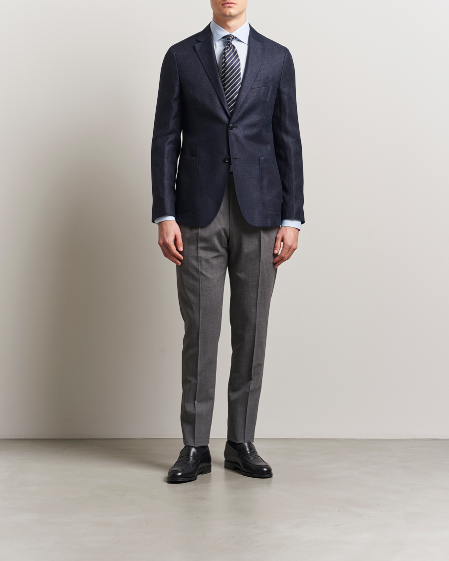Homme | Blazers | Zegna | Unconstructed Wool/Linen Blazer Navy