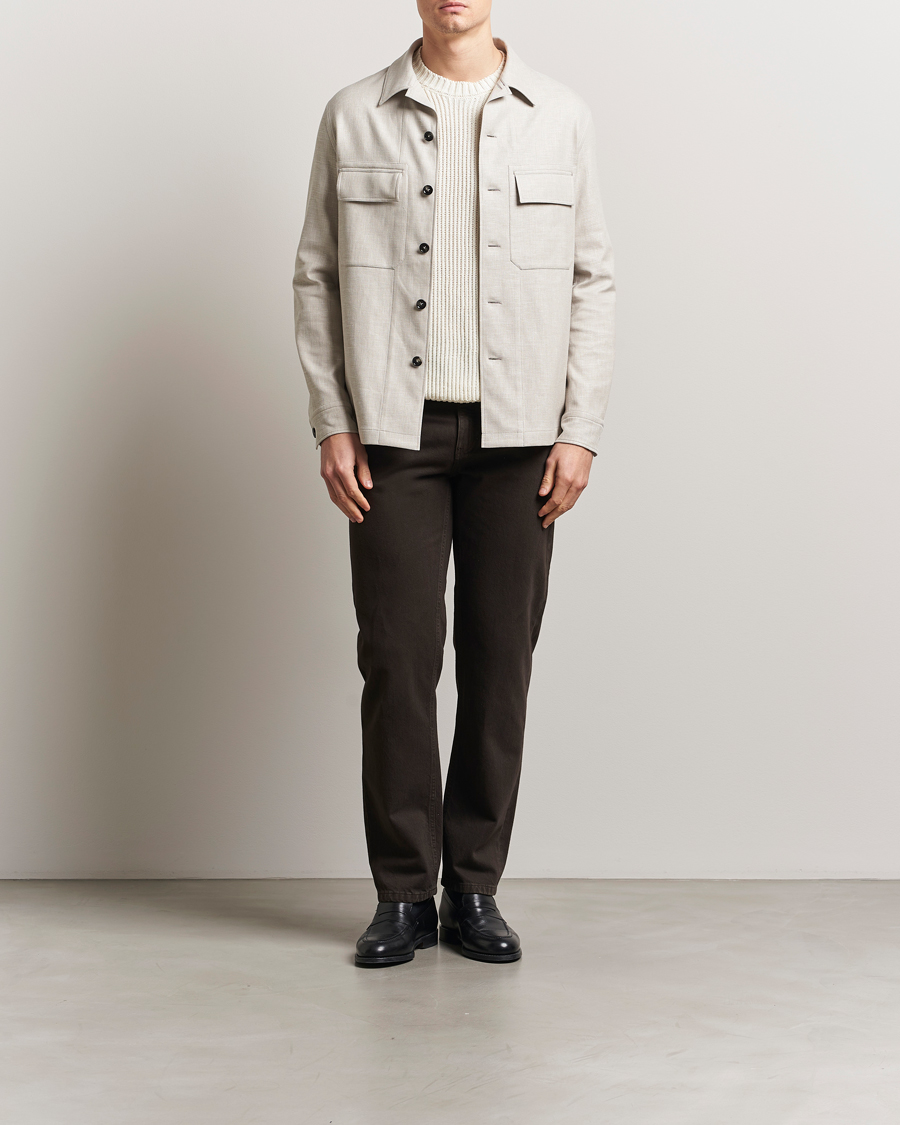 Homme | Chemises | Zegna | Wool/Linen Shirt Jacket Beige
