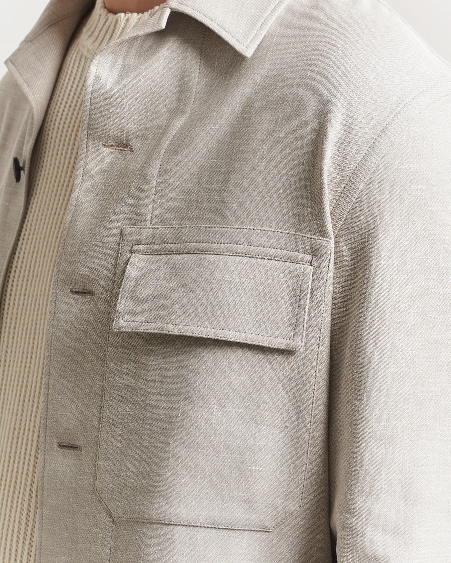 Homme | Chemises | Zegna | Wool/Linen Shirt Jacket Beige