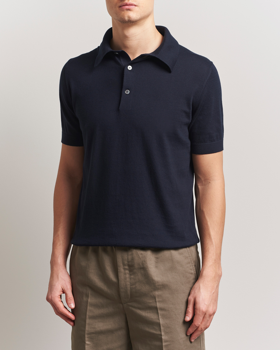 Homme | Pulls Et Tricots | Zegna | Premium Cotton Knitted Polo Navy