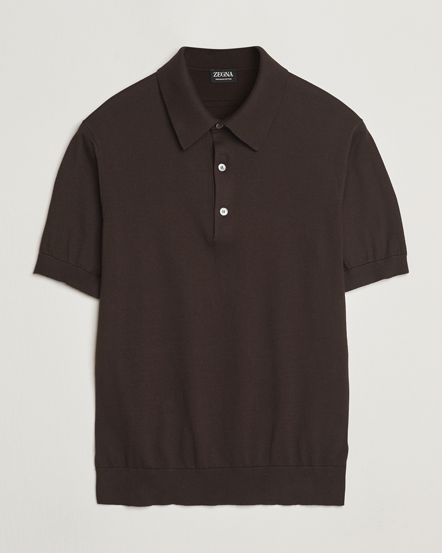 Homme | Pulls Et Tricots | Zegna | Premium Cotton Knitted Polo Brown