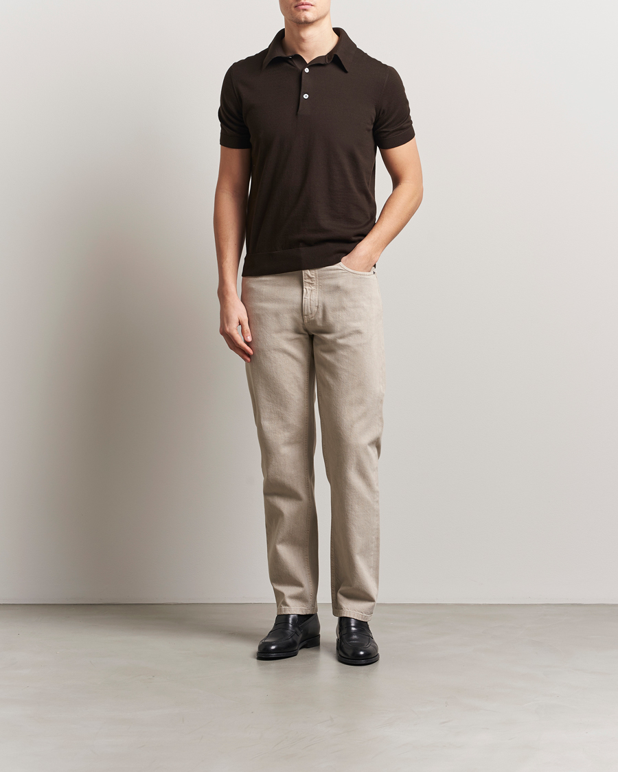 Homme | Pantalons | Zegna | 5-Pocket Marbled Denim Pants Beige
