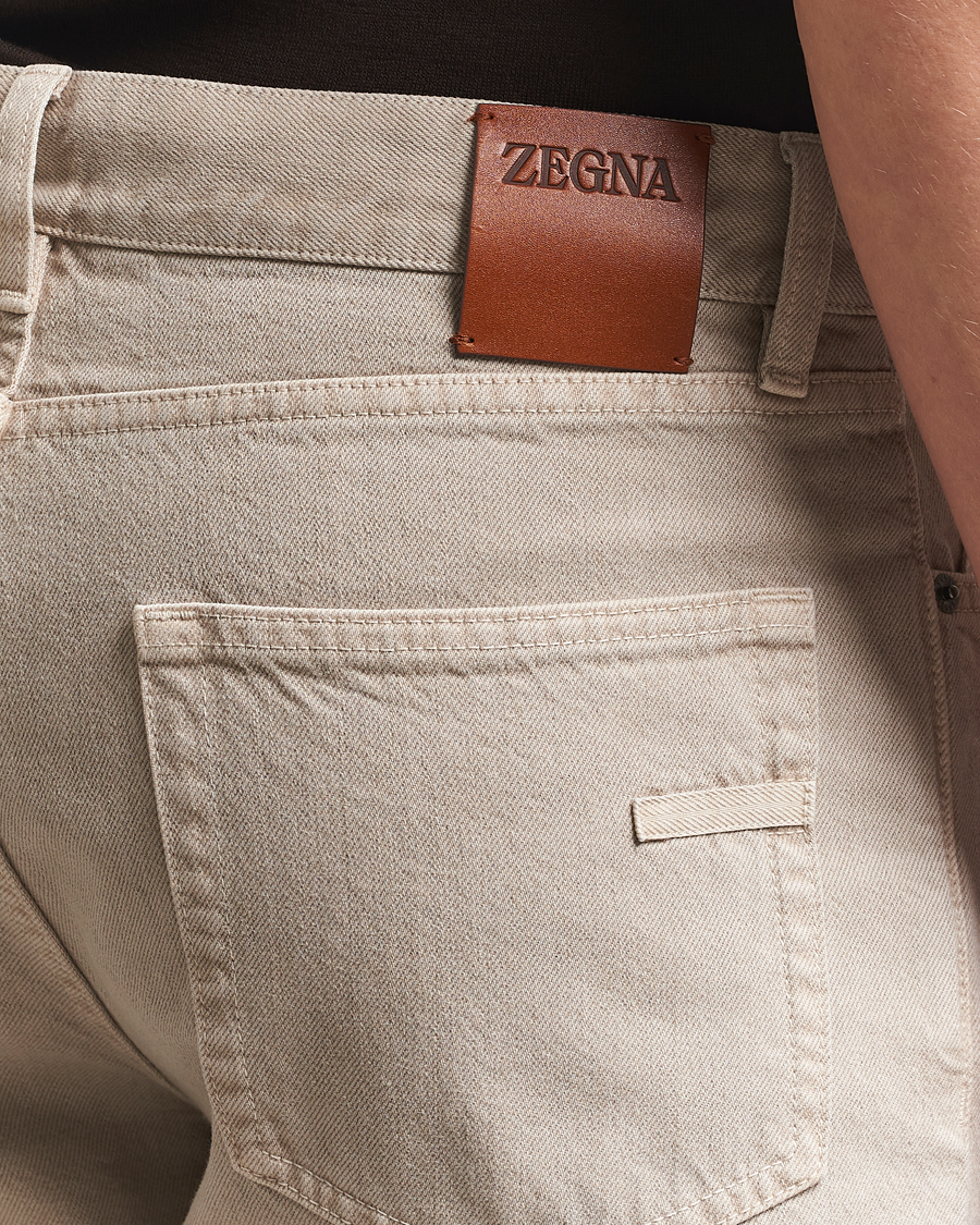 Homme | Pantalons | Zegna | 5-Pocket Marbled Denim Pants Beige