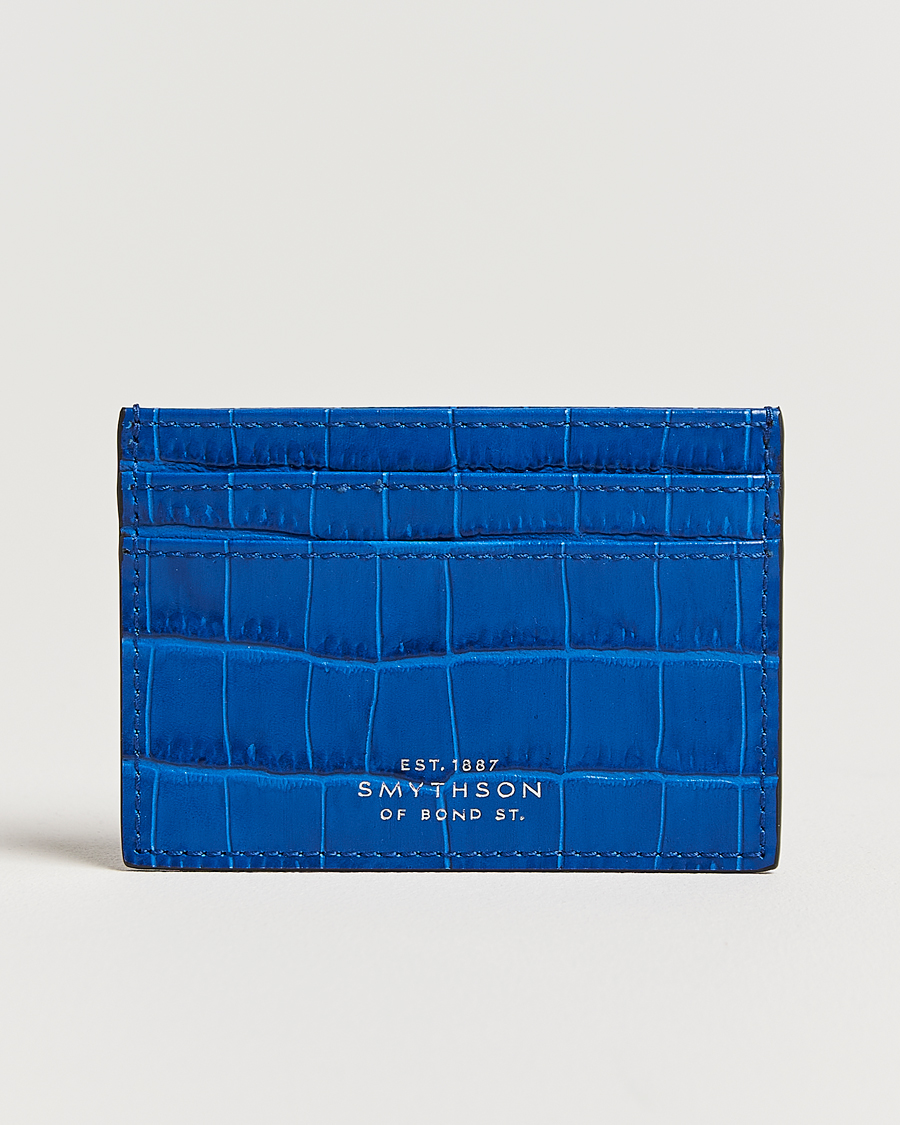 Homme | Smythson Mara Flat Cardholder Cerulean | Smythson | Mara Flat Cardholder Cerulean