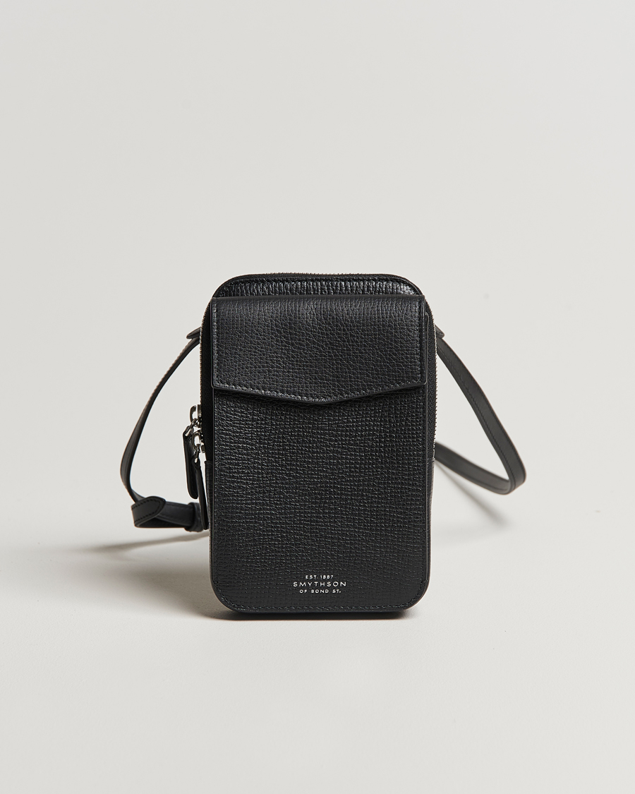 Homme | Smythson Ludlow Crossbody Pouch Black | Smythson | Ludlow Crossbody Pouch Black