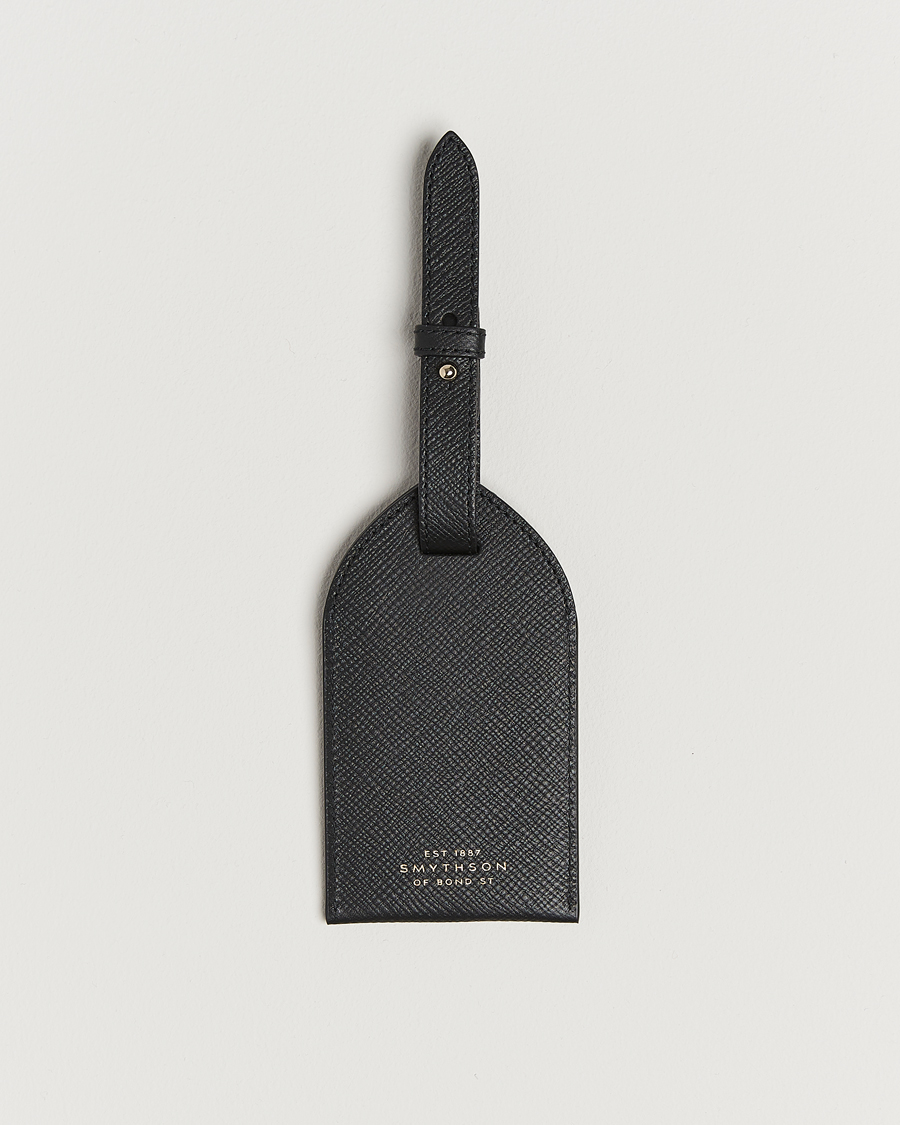 Homme | Pour La Maison | Smythson | Panama Luggage Tag Black