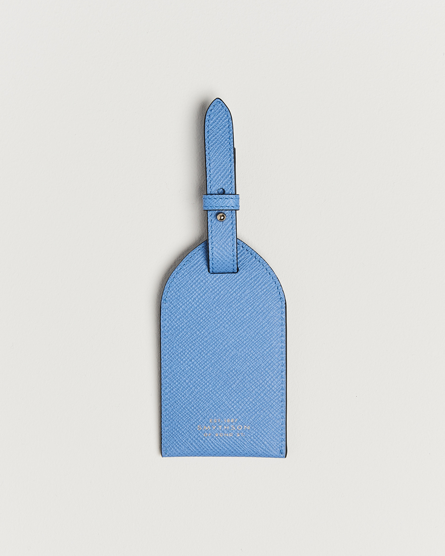 Homme | Pour La Maison | Smythson | Panama Luggage Tag Nile Blue