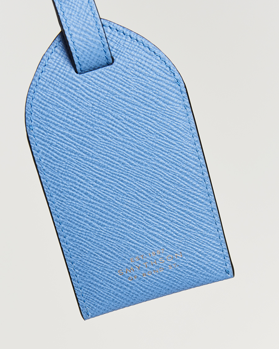 Homme | Pour La Maison | Smythson | Panama Luggage Tag Nile Blue