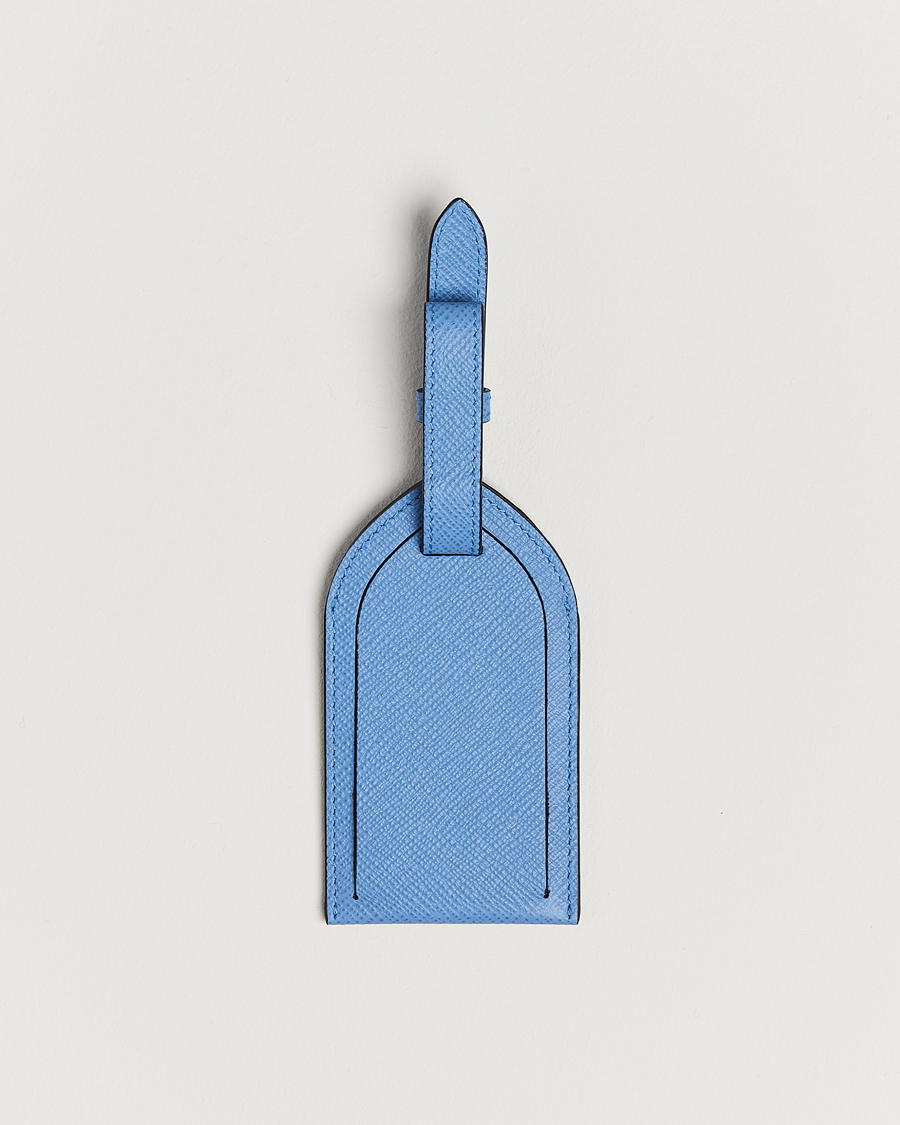 Homme | Pour La Maison | Smythson | Panama Luggage Tag Nile Blue