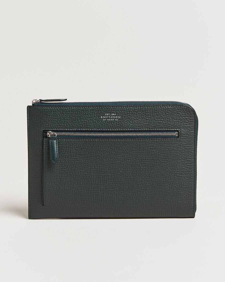 Homme | Smythson Ludlow Flat Organiser Pouch Bottle Green | Smythson | Ludlow Flat Organiser Pouch Bottle Green