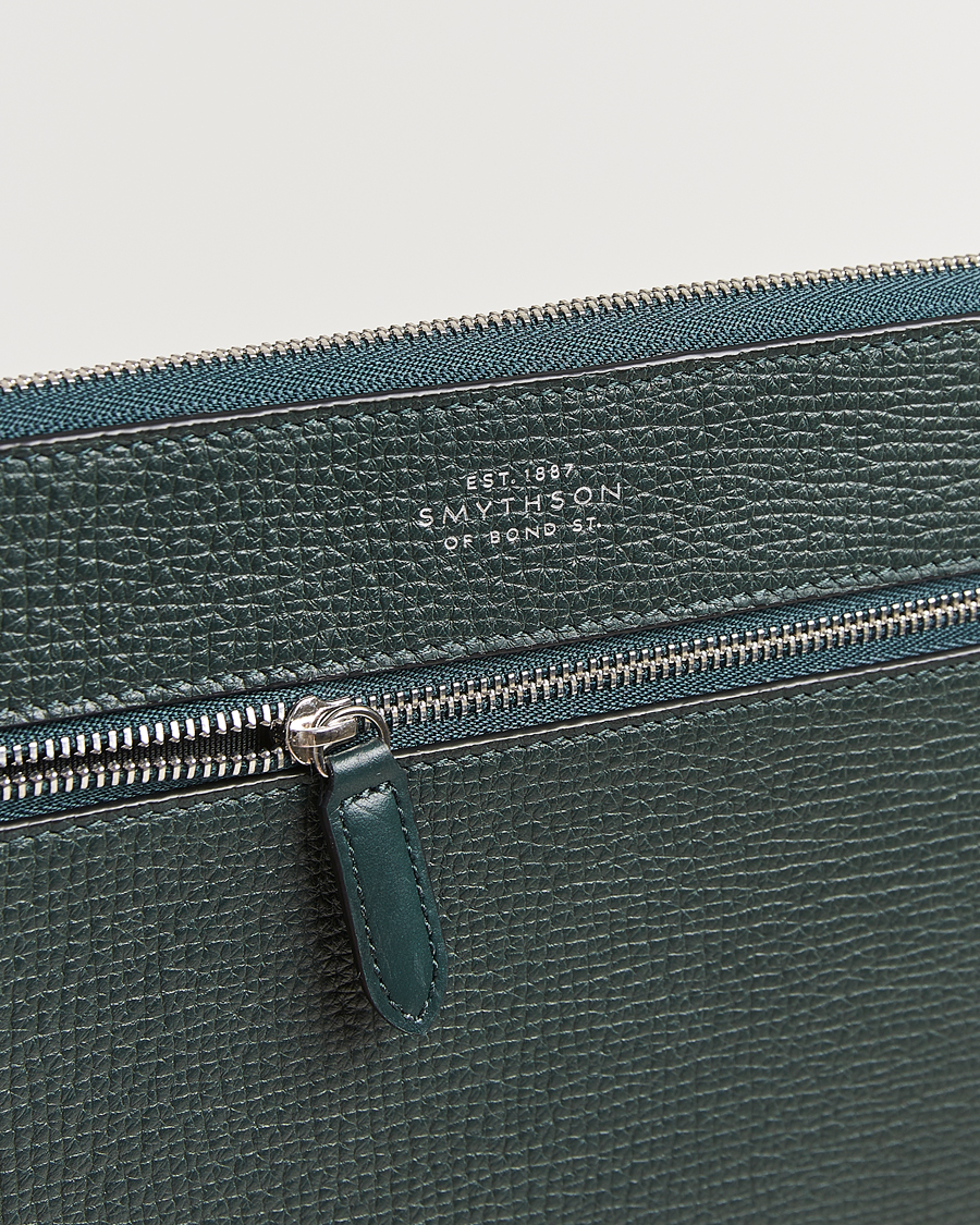 Homme | Smythson Ludlow Flat Organiser Pouch Bottle Green | Smythson | Ludlow Flat Organiser Pouch Bottle Green