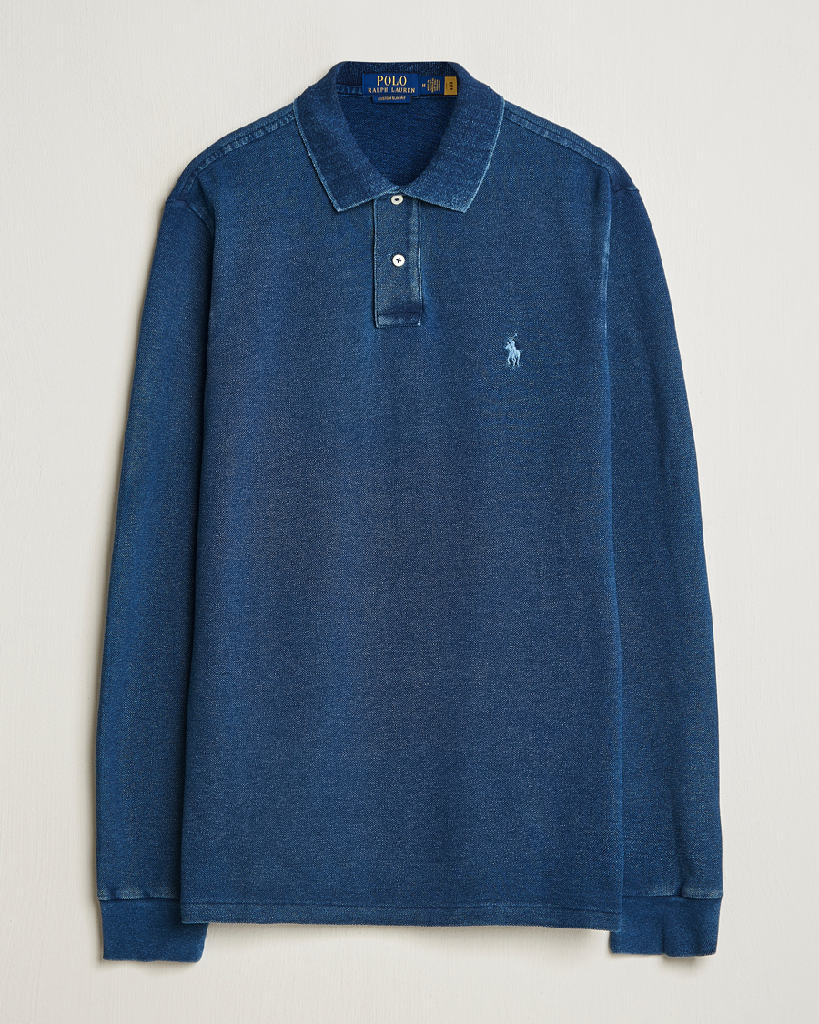 Homme | Pulls Et Tricots | Polo Ralph Lauren | Custom Slim Fit Long Sleeve Polo Shirt Dark Indigo