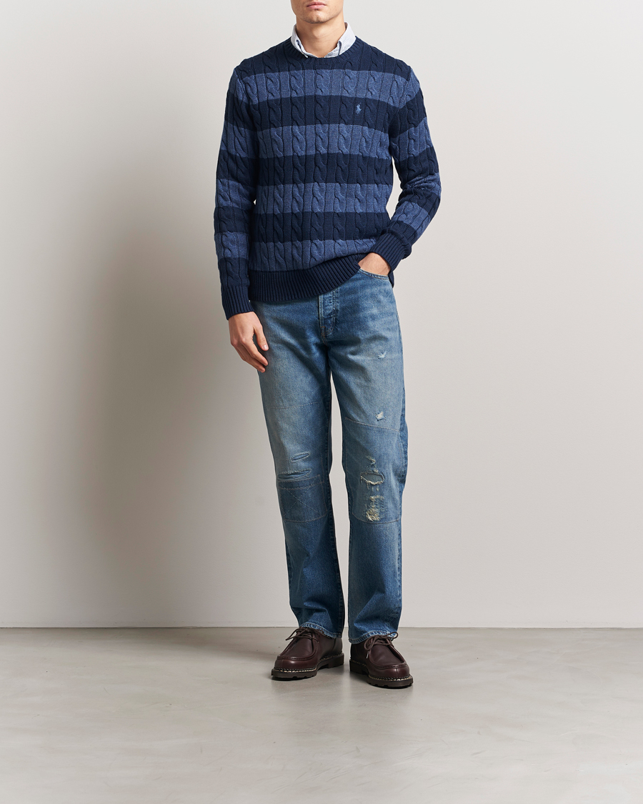 Homme | Pulls Et Tricots | Polo Ralph Lauren | Striped Cotton Sweater Navy Combo