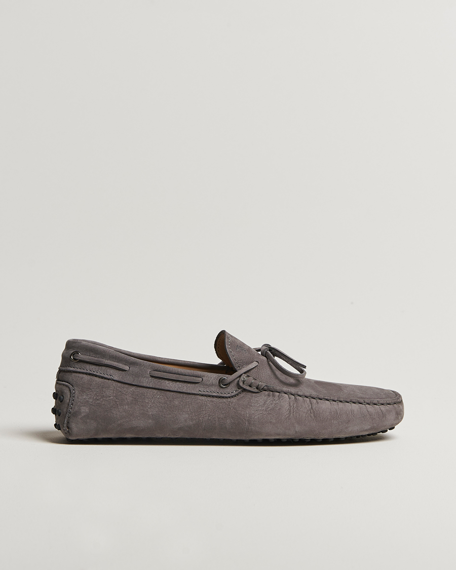 Homme | Tod's Lacetto Gommino Carshoe Dark Grey Nubuck | Tod's | Lacetto Gommino Carshoe Dark Grey Nubuck