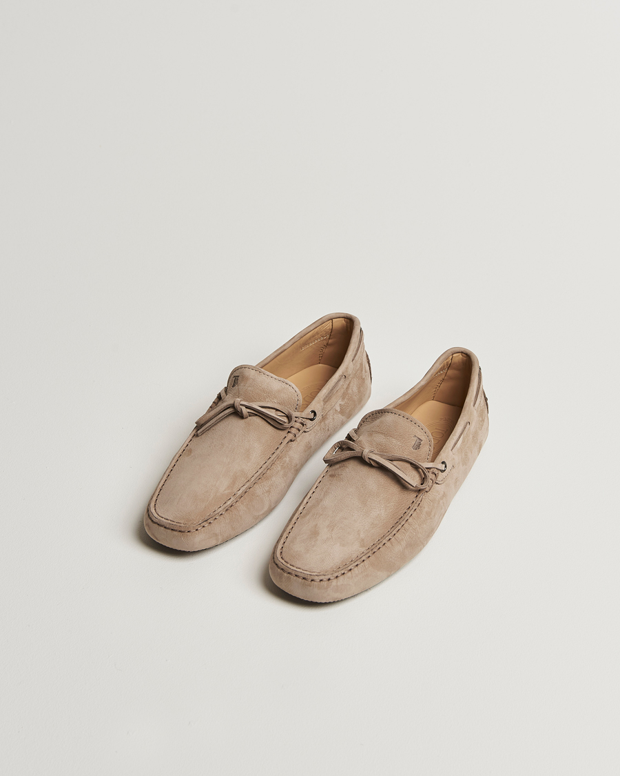 Homme | Tod's Lacetto Gommino Carshoe Taupe Nubuck | Tod's | Lacetto Gommino Carshoe Taupe Nubuck