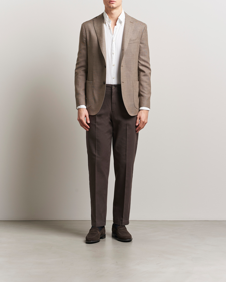 Homme | Pantalons | Boglioli | Regular Fit Cotton Chinos Brown