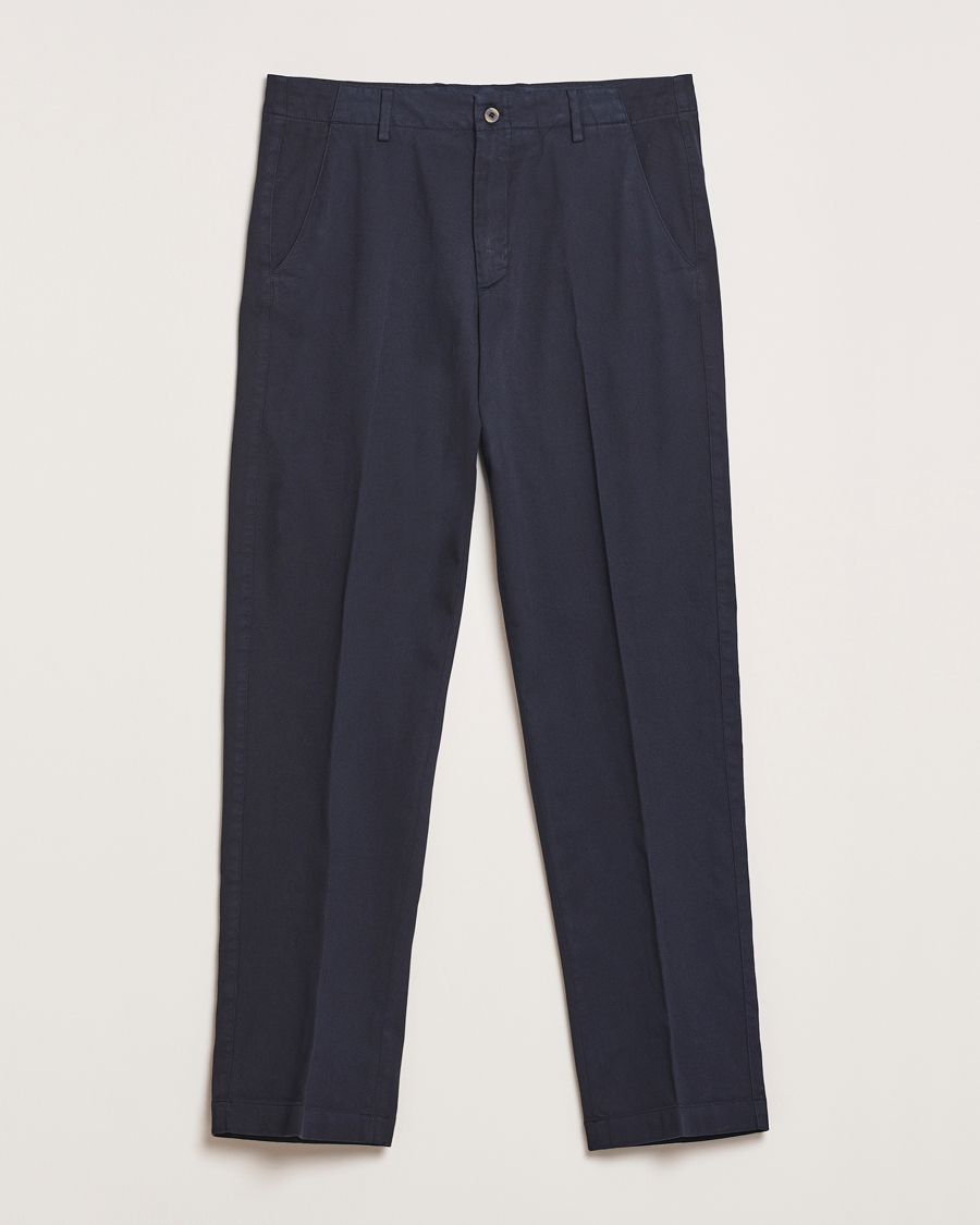 Homme | Pantalons | Boglioli | Regular Fit Cotton Chinos Navy