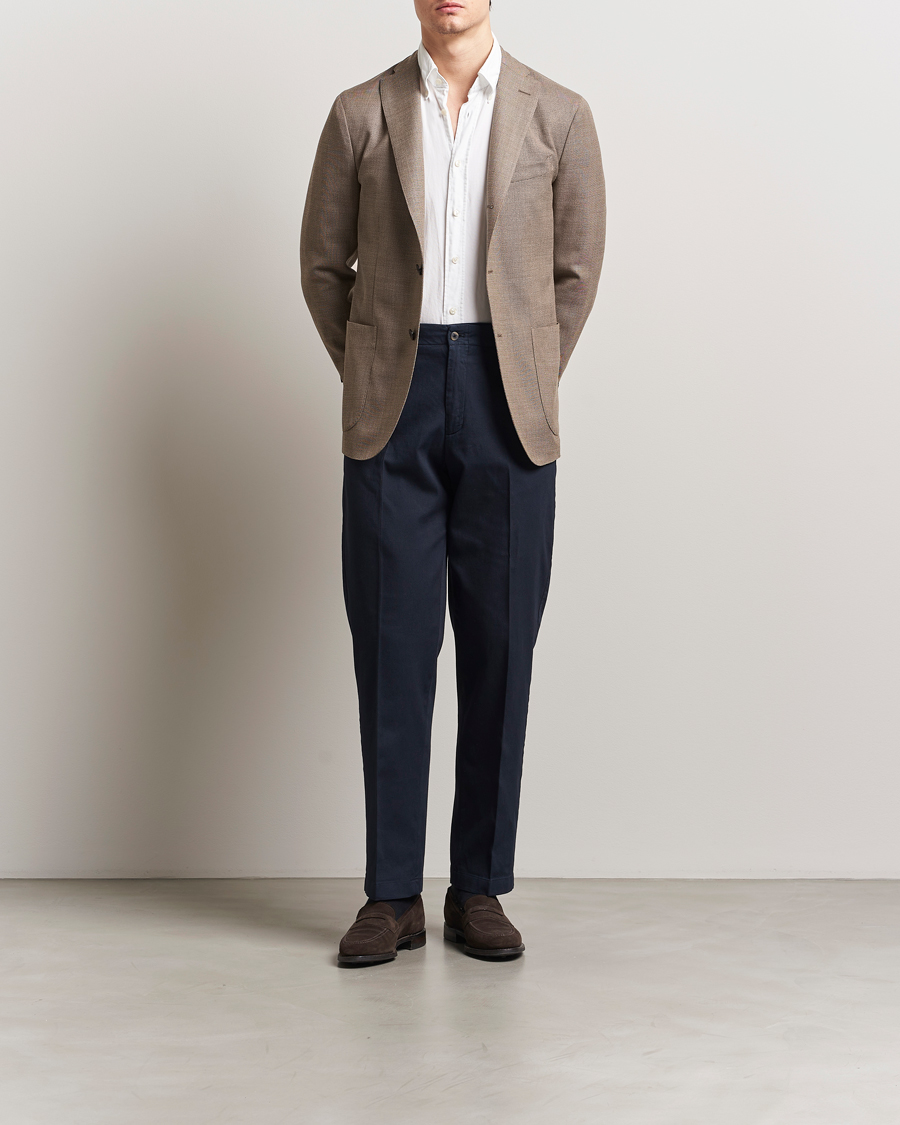Homme | Pantalons | Boglioli | Regular Fit Cotton Chinos Navy