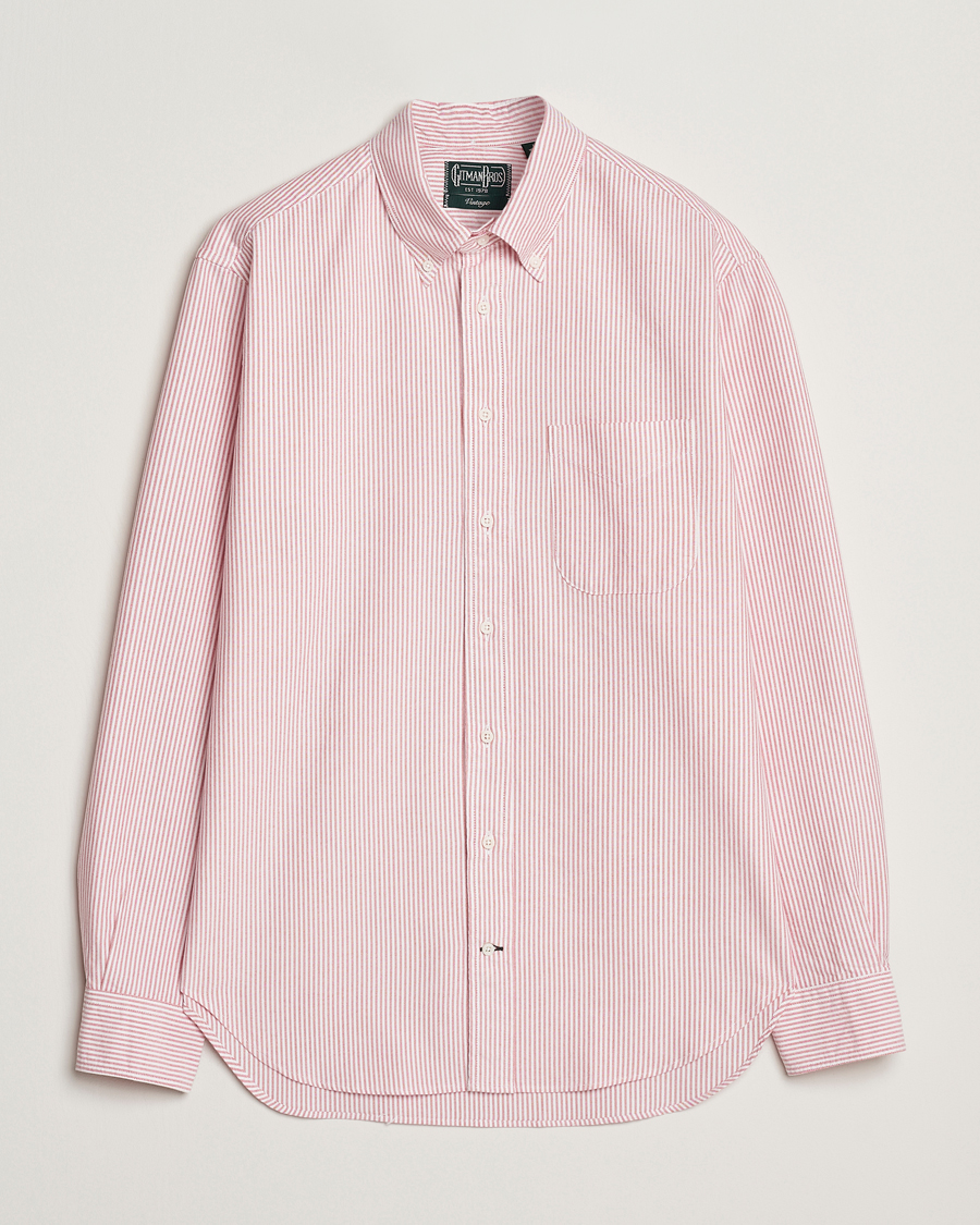 Homme | Chemises | Gitman Vintage | Button Down Striped Oxford Shirt Red