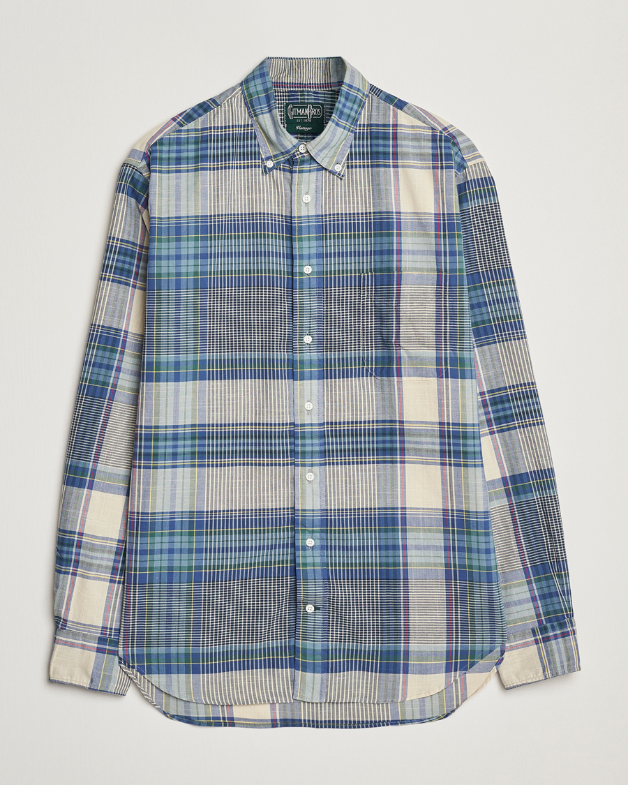 Homme | Chemises | Gitman Vintage | Button Down Indian Madras Shirt Blue Check