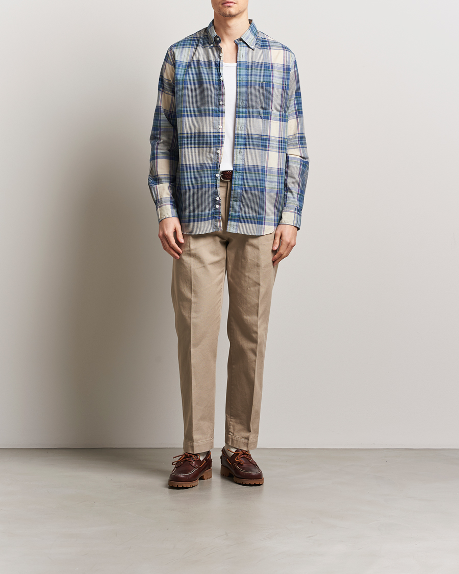 Homme | Chemises | Gitman Vintage | Button Down Indian Madras Shirt Blue Check