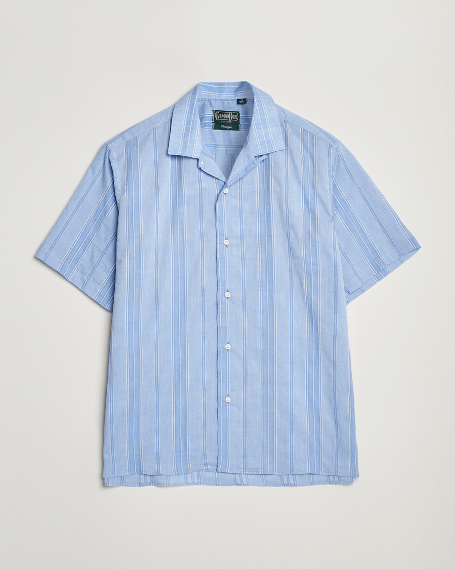 Homme | Chemises | Gitman Vintage | Japanese Dobby Camp Shirt Light Blue