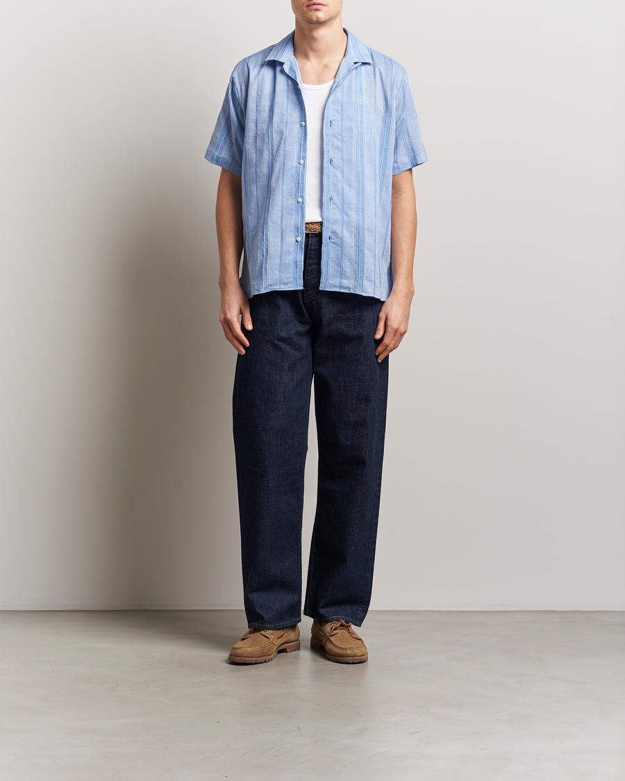 Homme | Chemises | Gitman Vintage | Japanese Dobby Camp Shirt Light Blue