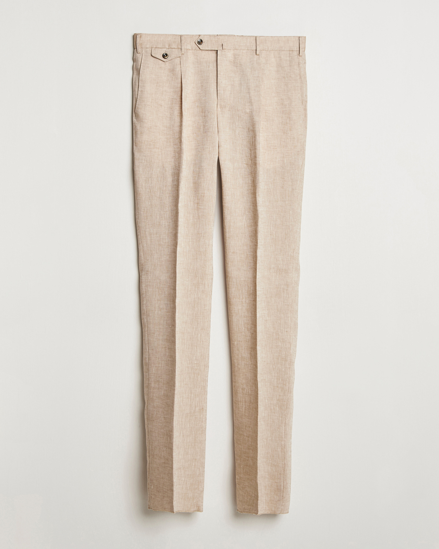 Homme | Pantalons | PT01 | Gentleman Fit Linen Trousers Light Beige