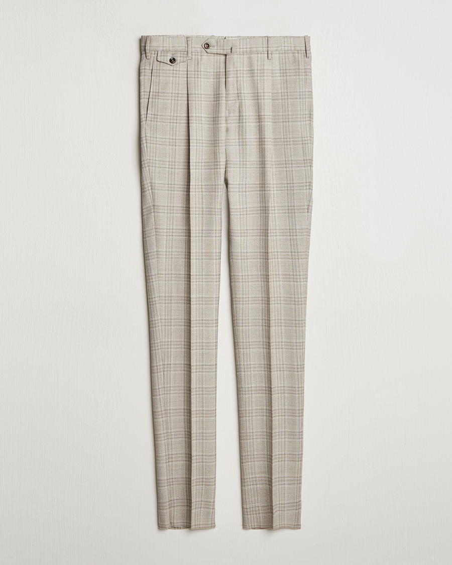 Homme | Pantalons | PT01 | Gentleman Fit Check Wool Trousers Beige