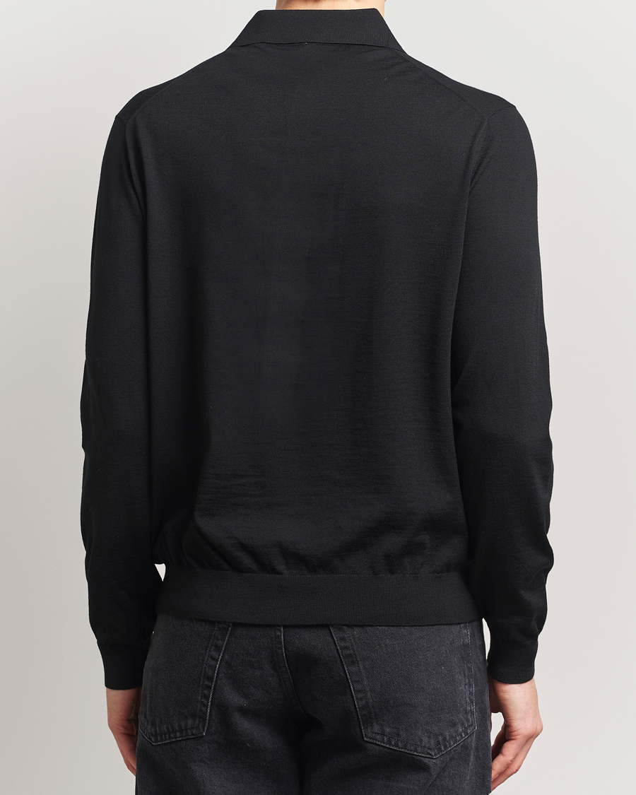 Homme | Pulls Et Tricots | Sunflower | Merino Long Sleeve Polo Black