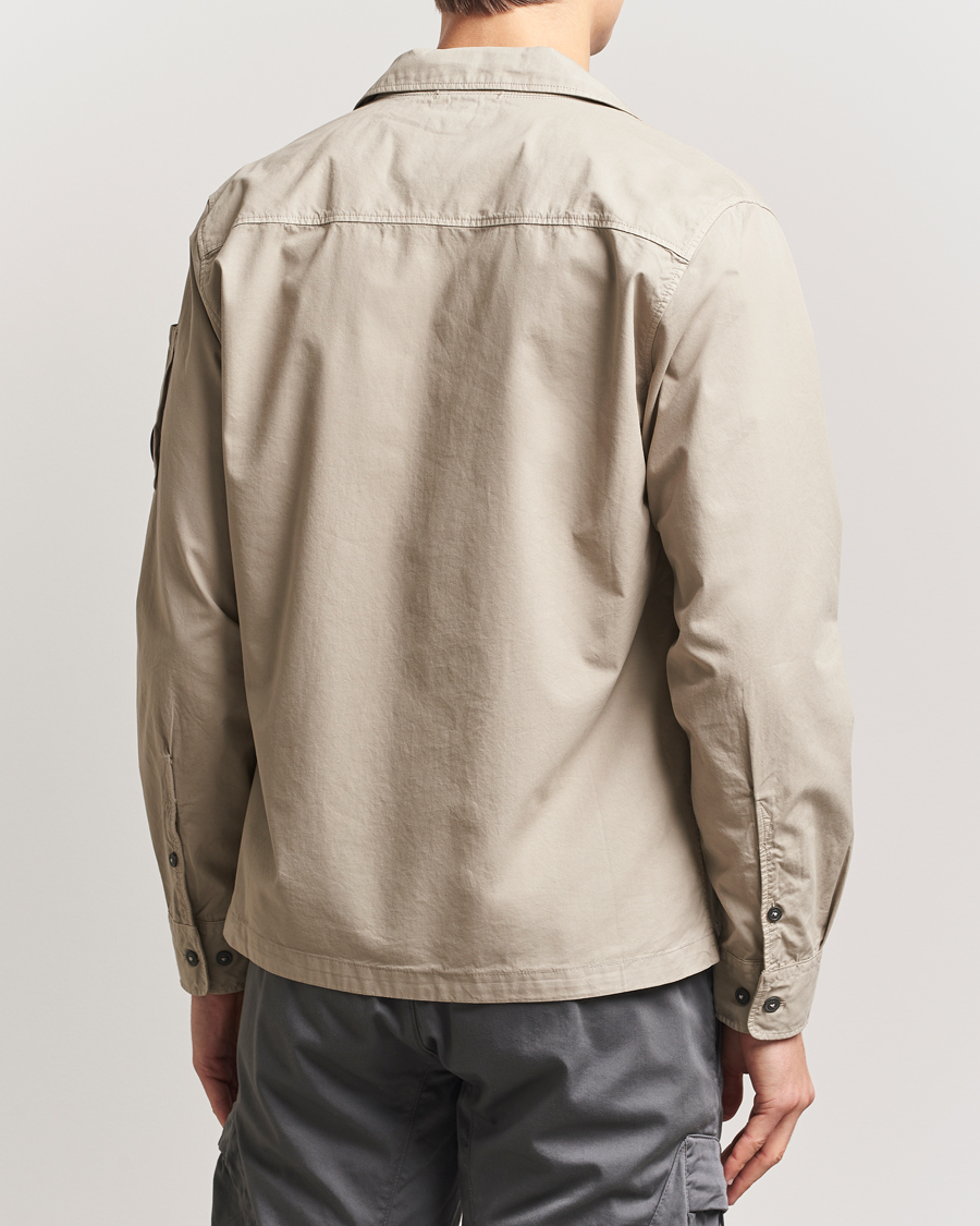 Homme | Chemises | C.P. Company | Garment Dyed Gabardine Zip Shirt Jacket Beige