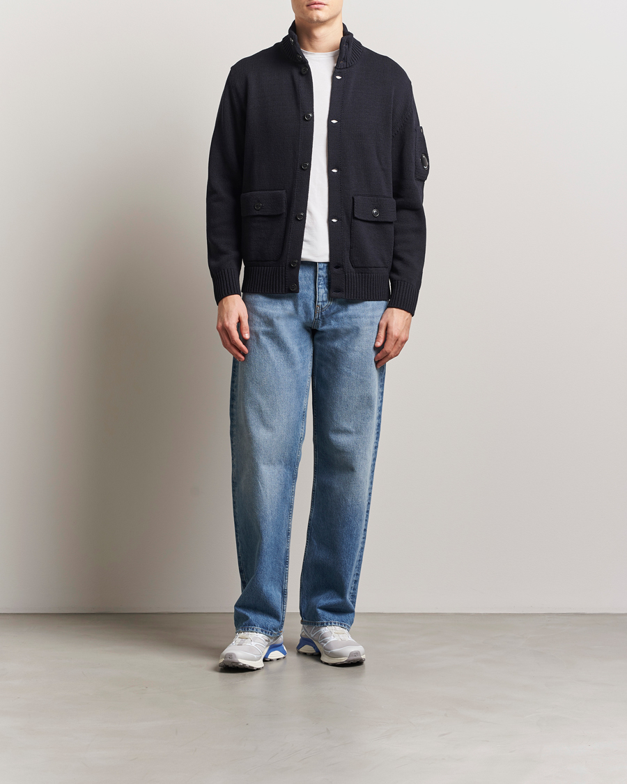 Homme | Pulls Et Tricots | C.P. Company | Knitted Compact Cotton Cardigan Navy