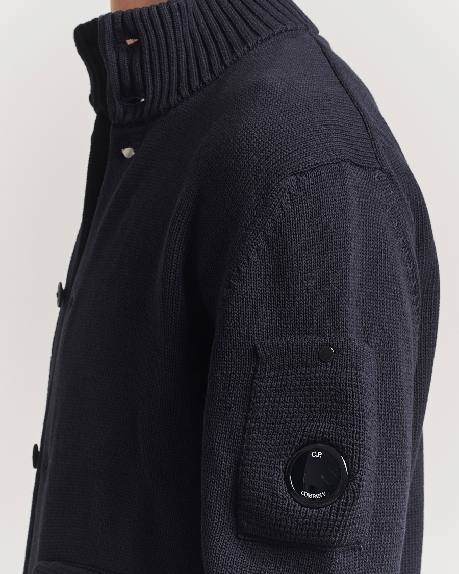 Homme | Pulls Et Tricots | C.P. Company | Knitted Compact Cotton Cardigan Navy