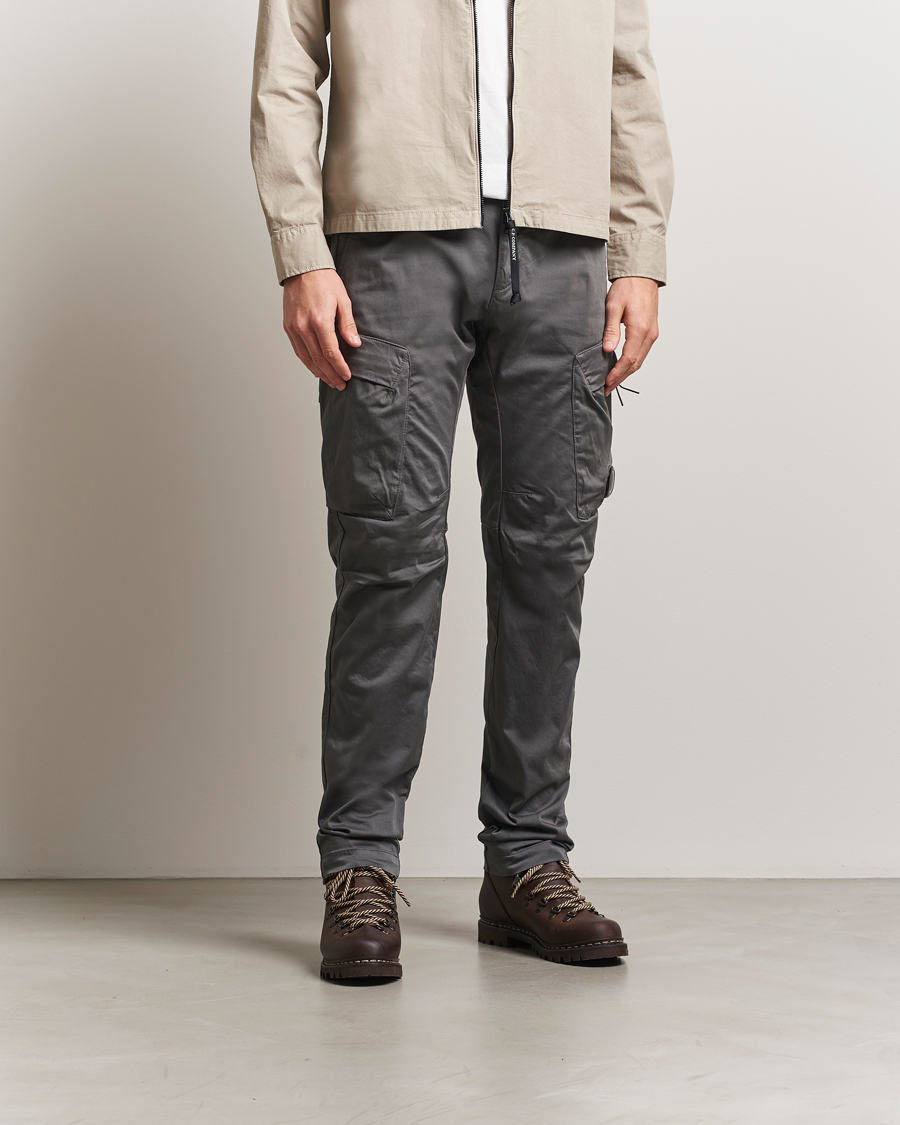 Homme | Pantalons | C.P. Company | Satin Stretch Cargo Pants Grey