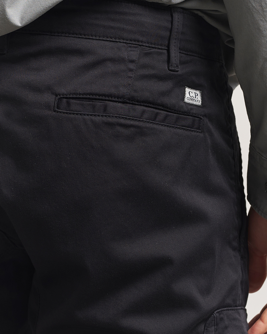 Homme | Pantalons | C.P. Company | Satin Stretch Cargo Pants Black