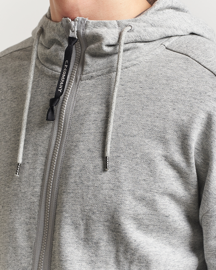 Homme | Pulls Et Tricots | C.P. Company | Diagonal Raised Fleece Full Zip Goggle Hoodie Grey