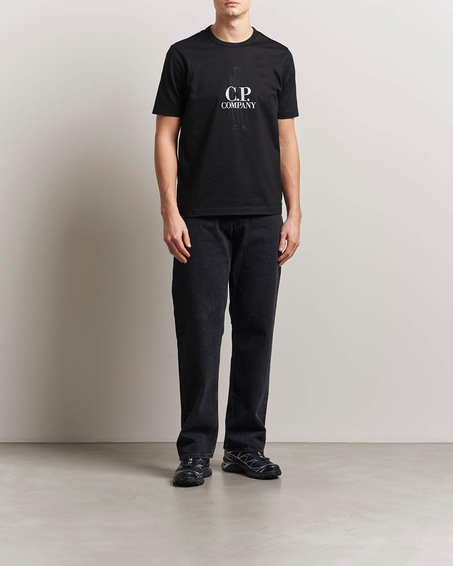 Homme | T-shirts | C.P. Company | Mercerized Heavy Cotton Back Logo T-Shirt Black