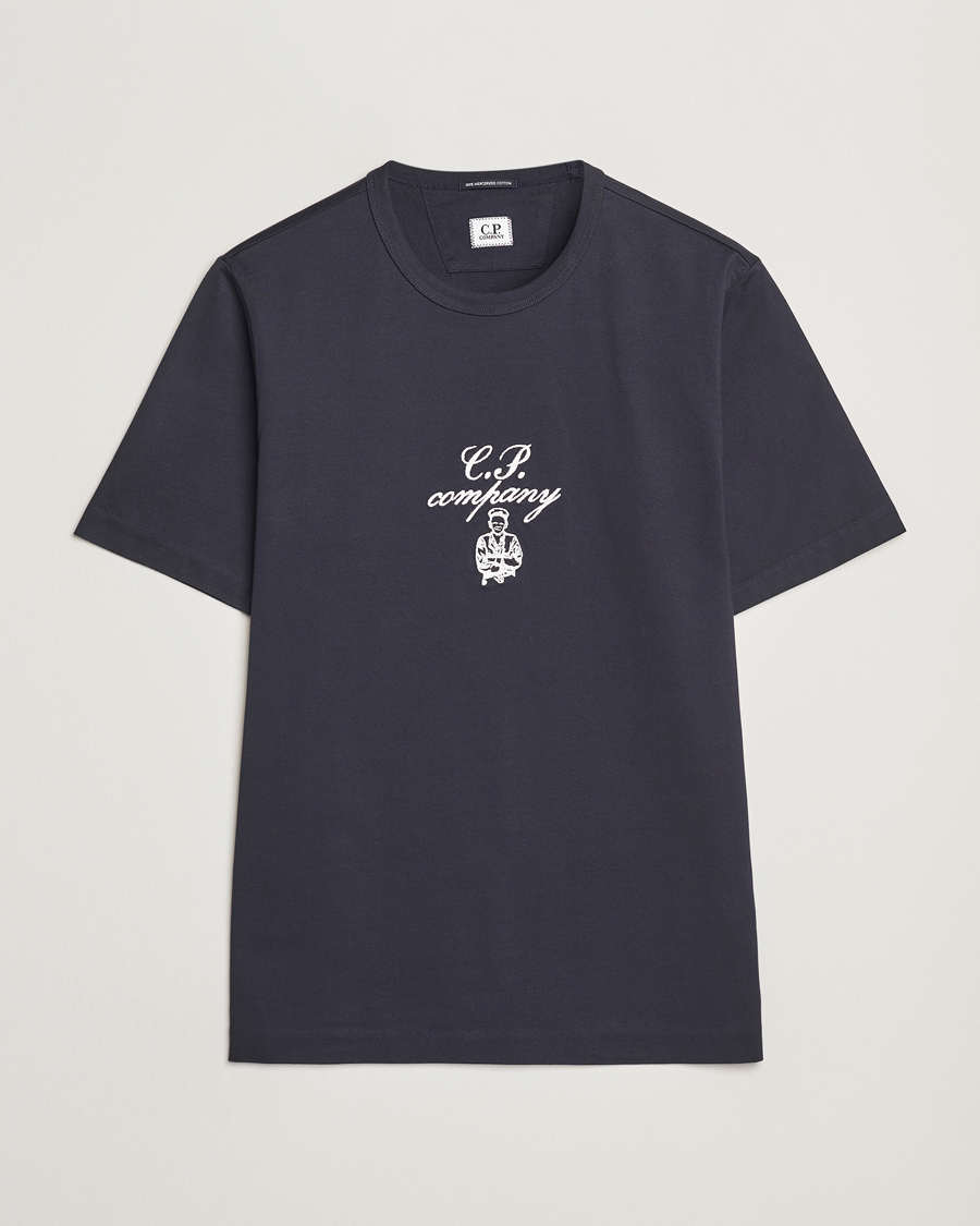 Homme | T-shirts | C.P. Company | Mercerized Heavy Cotton Chest Logo T-Shirt Navy