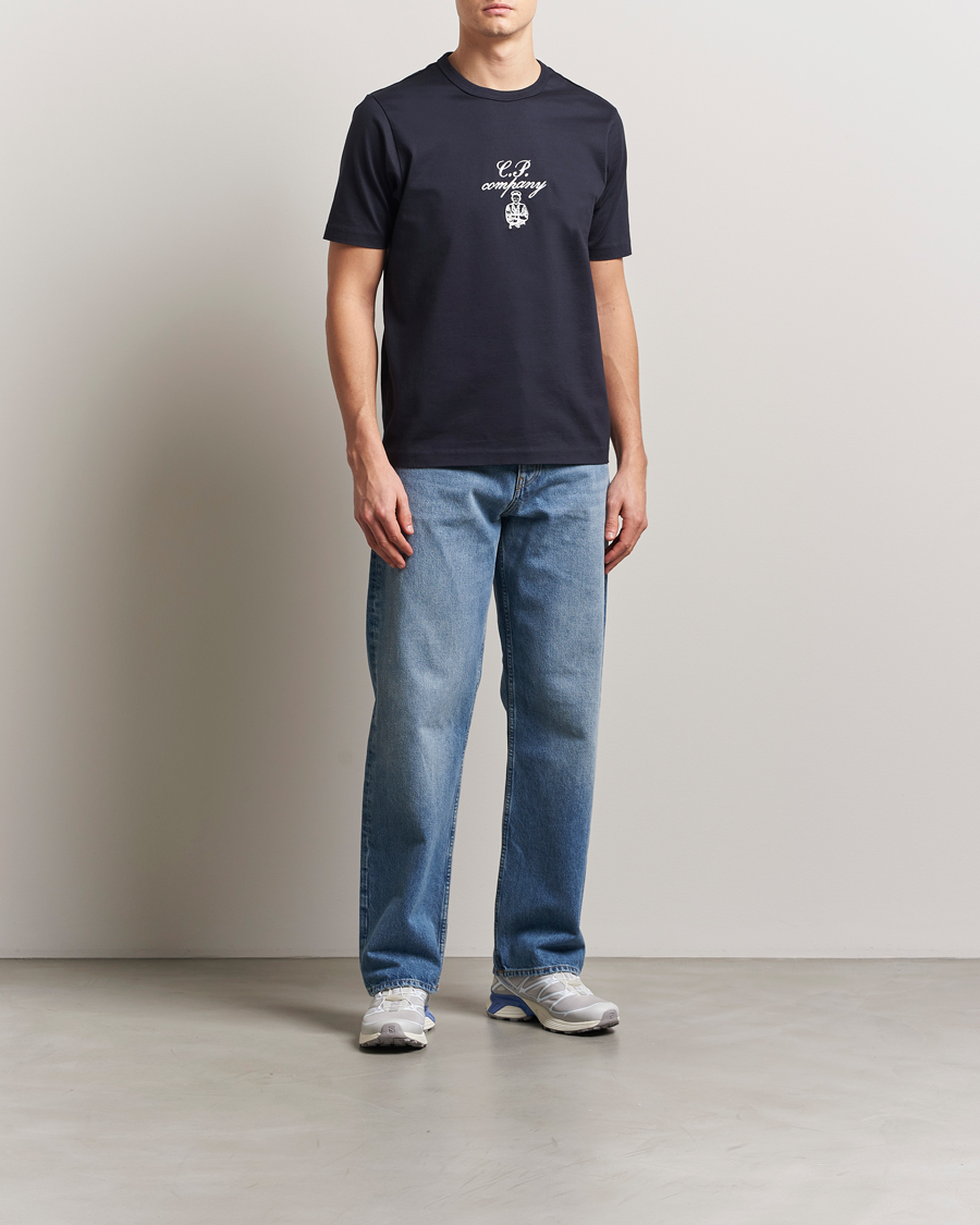 Homme | T-shirts | C.P. Company | Mercerized Heavy Cotton Chest Logo T-Shirt Navy